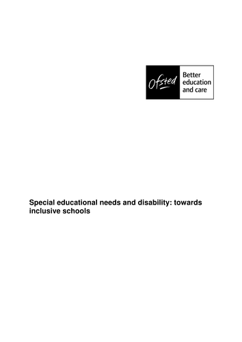 Towards inclusive schools