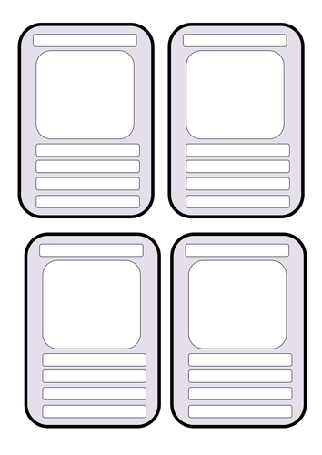 Blank Educational Top Trumps Template Teaching Resources