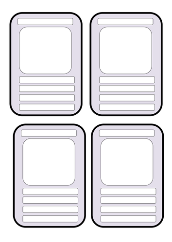 Blank Educational Top Trumps Template.