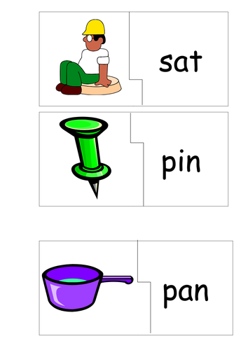 jolly phonics set 1 match pictures to words teaching resources