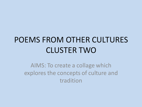 Poems From Other Cultures: AQA Cluster 2