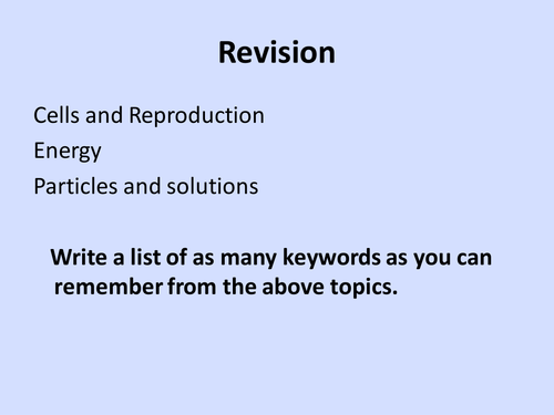 General revision activities ppt HT