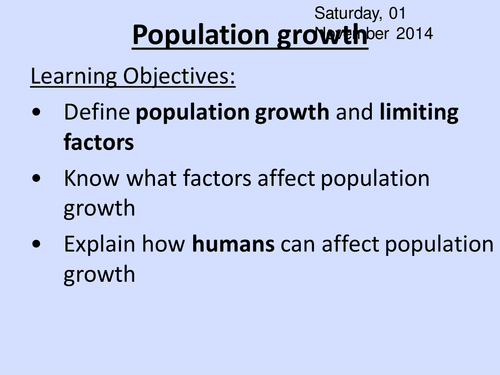 population growth ppt HT