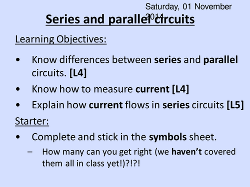 Series & parallel circuits HT