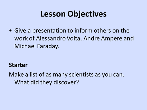 Electricity Scientists HT