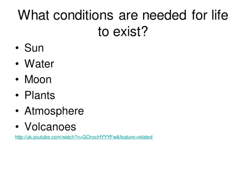 Conditions for life ppt HT