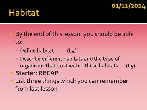 Environment: Habitat PowerPoint