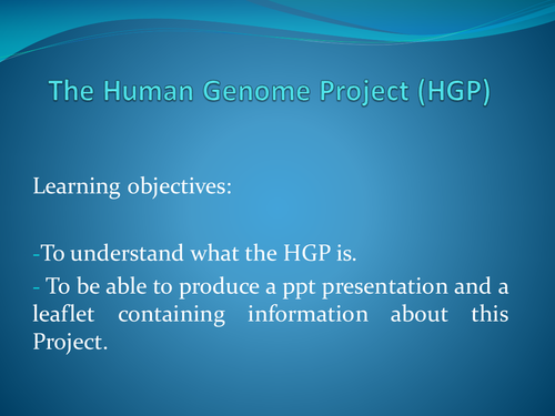 Human Genome Project power point