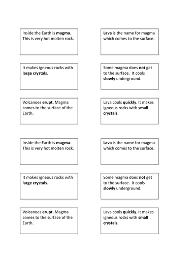 Formation of igneous rocks HT