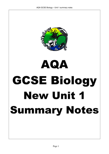 AQA GCSE Biology Unit 1 Revision Notes