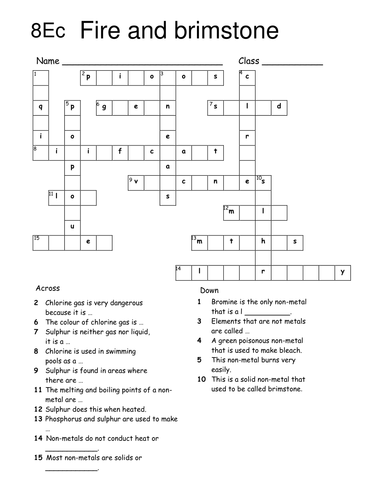 Elements crossword HT
