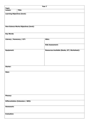 Lesson plan template HT