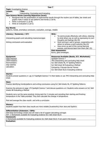 interpreting, concluding & evaluating HT