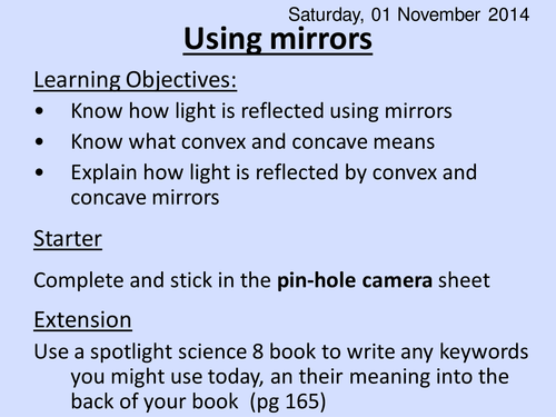 Using mirrors HT