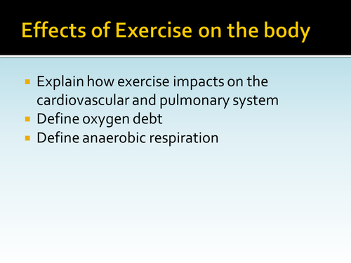 Effect of exercise on the body HT