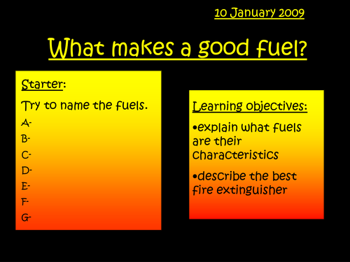 What makes a good fuel ppt HT
