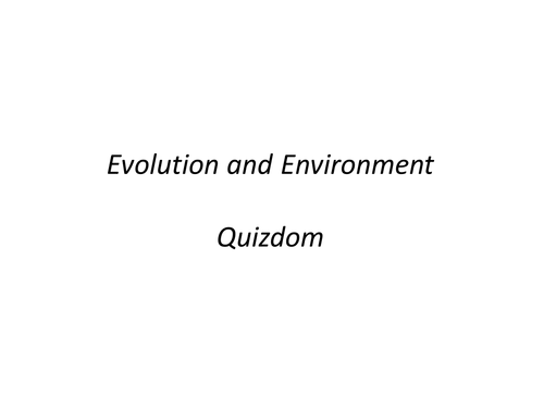 Evolution and environment quiz HT