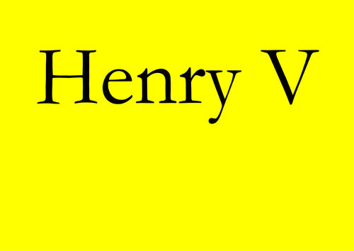 Shakespeare Henry V Character Analysis Posters