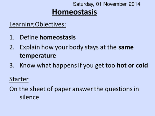 Homeostasis higher HT