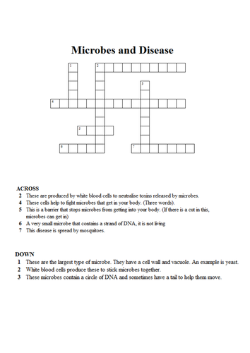 a microbes crossword HT