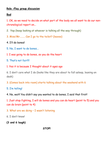 Group discussion role play