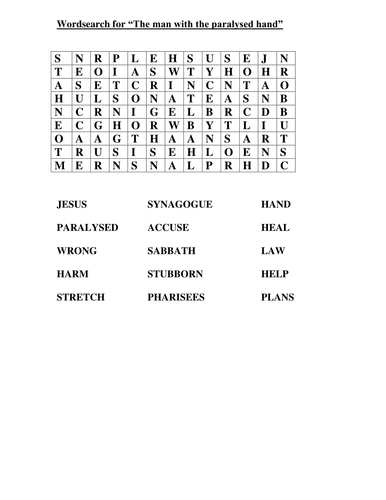 wordsearches key words New Testament stories