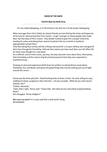 OStrich boys  Keith Gray  HM