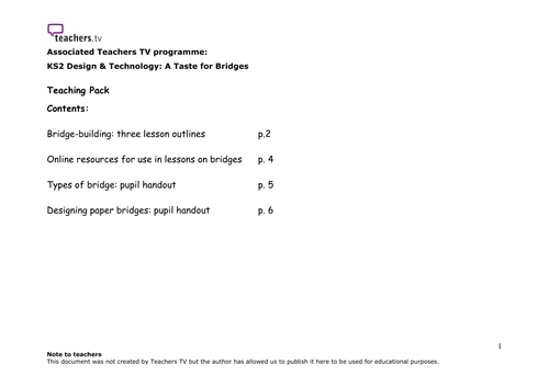 Teachers TV: A Taste for Bridges