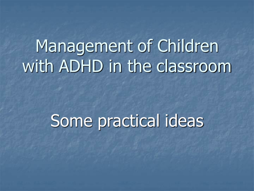 Teachers TV: ADHD in the Mainstream