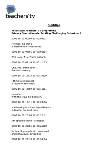 Teachers TV: Challenging Behaviour