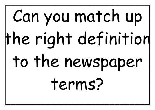 Newspapers  key terms  hm