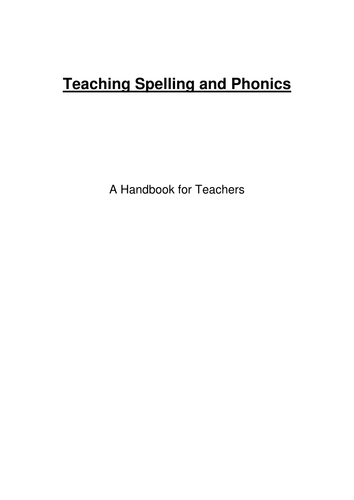 Spelling Handbook