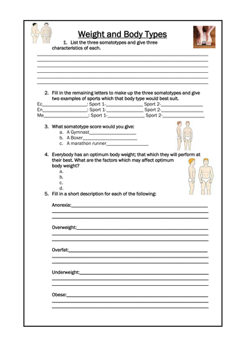 Worksheets Pe Worksheets gcse pe worksheets by sammik teaching resources tes weight and body types revision sheet doc