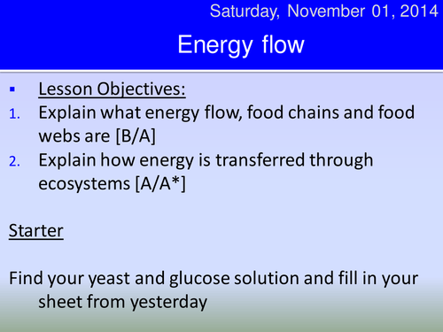 Energy flow teaching HT