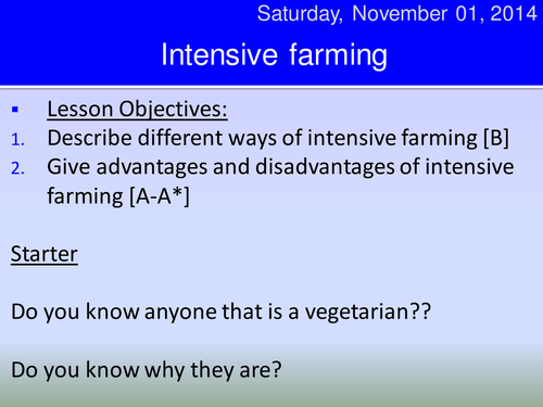 Intensive farming HT