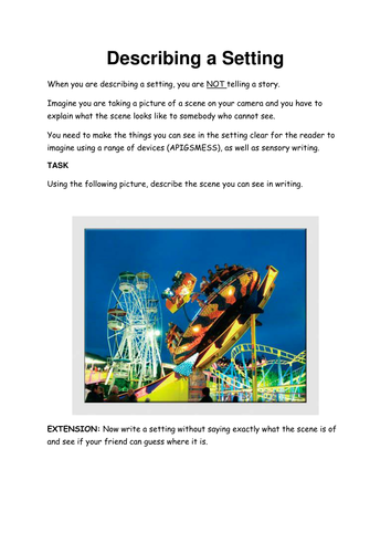 Descriptive Writing, Paper 1