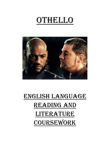 Othello Workbooklet, GCSE Coursework, Lit./Lang.
