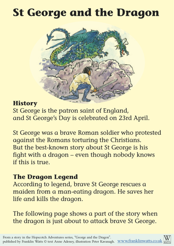 George and the Dragon creative writing worksheet