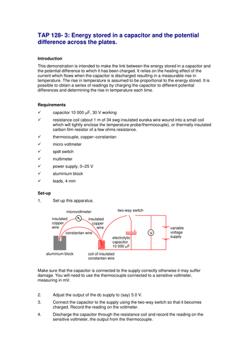 Energy stored by a capacitor