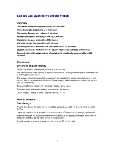 Quantitative Circular Motion