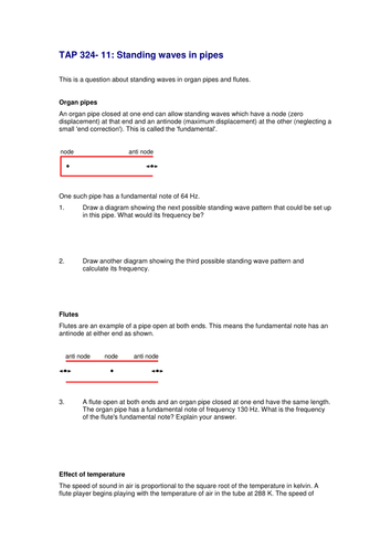 Stationary or standing waves