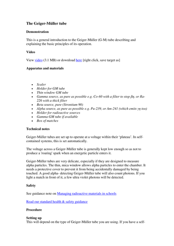 The Geiger-Müller tube