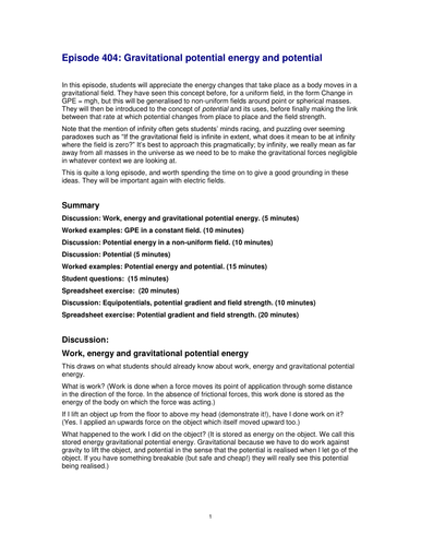 Gravitational Potential Energy