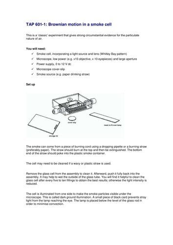 Brownian motion and ideal gases