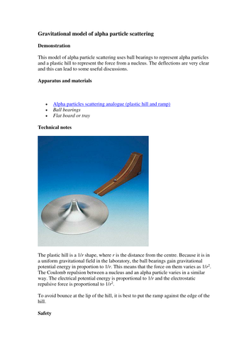 Gravitational model of alpha particle scattering | Teaching Resources