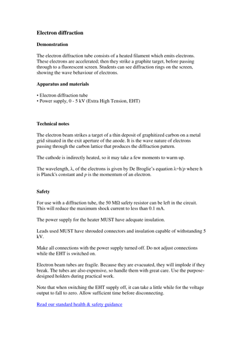 Electron diffraction