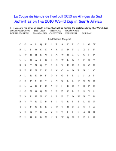 The 2010 World Cup in South Africa