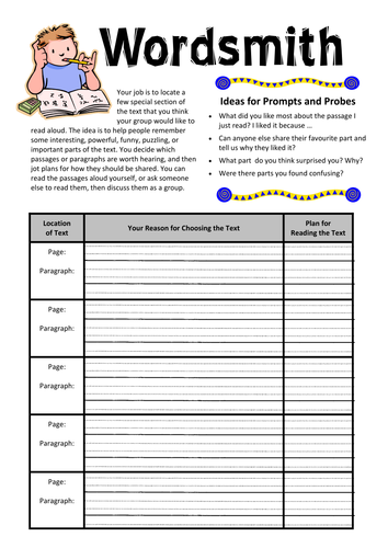 Printables Literature Circles Roles Worksheets educator in oz 10 months ago
