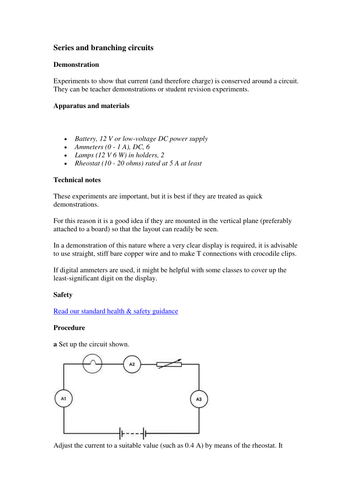 Series and branching circuits