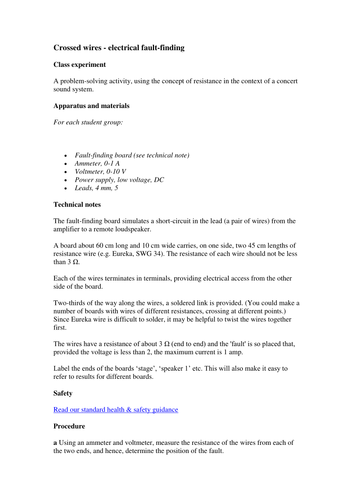 Crossed wires - electrical fault-finding